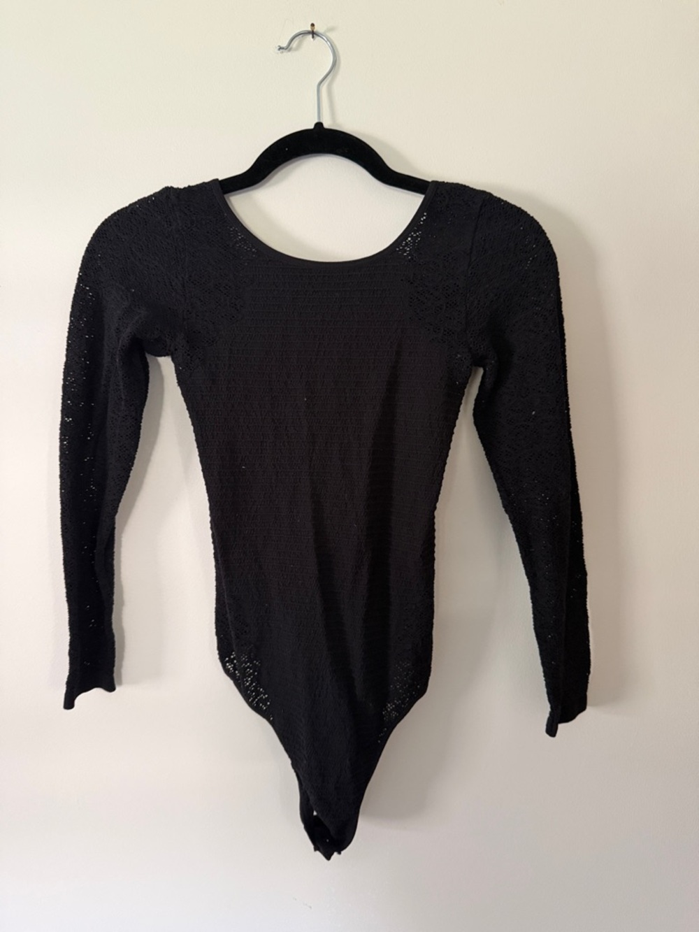 Free People Black Intimately Ribbed Bodysuit